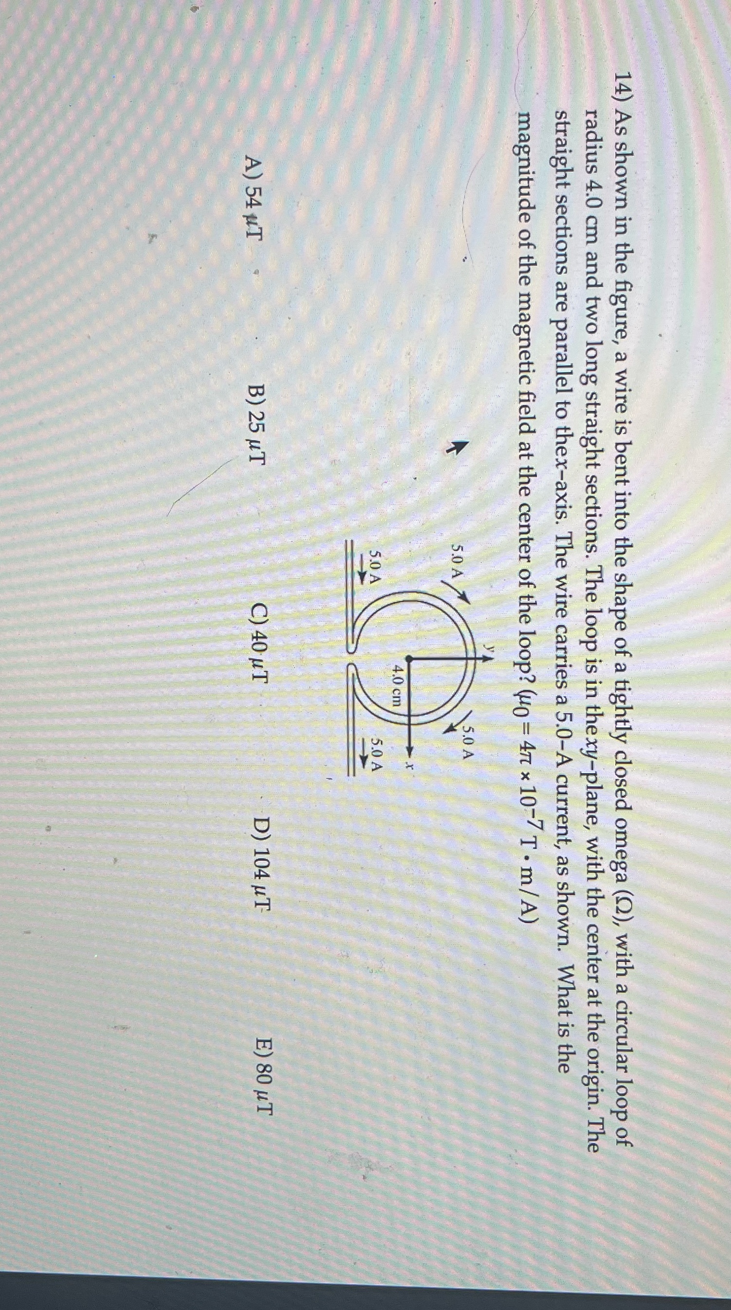 Why is B wrong 14) As shown in the figure, a wire