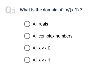 O y = 1 Oy=-1 O They are complex.Q2 A slant asymptote