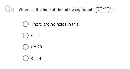can be found when: O Numerator is greater than denominator. O Numerator