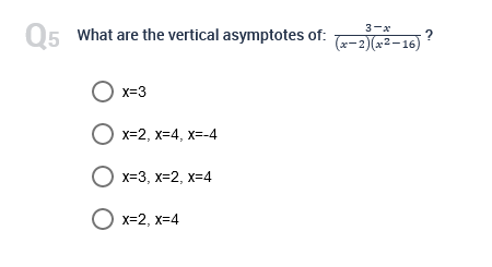 is smaller than denominator. O Denominator is of degree one greater than