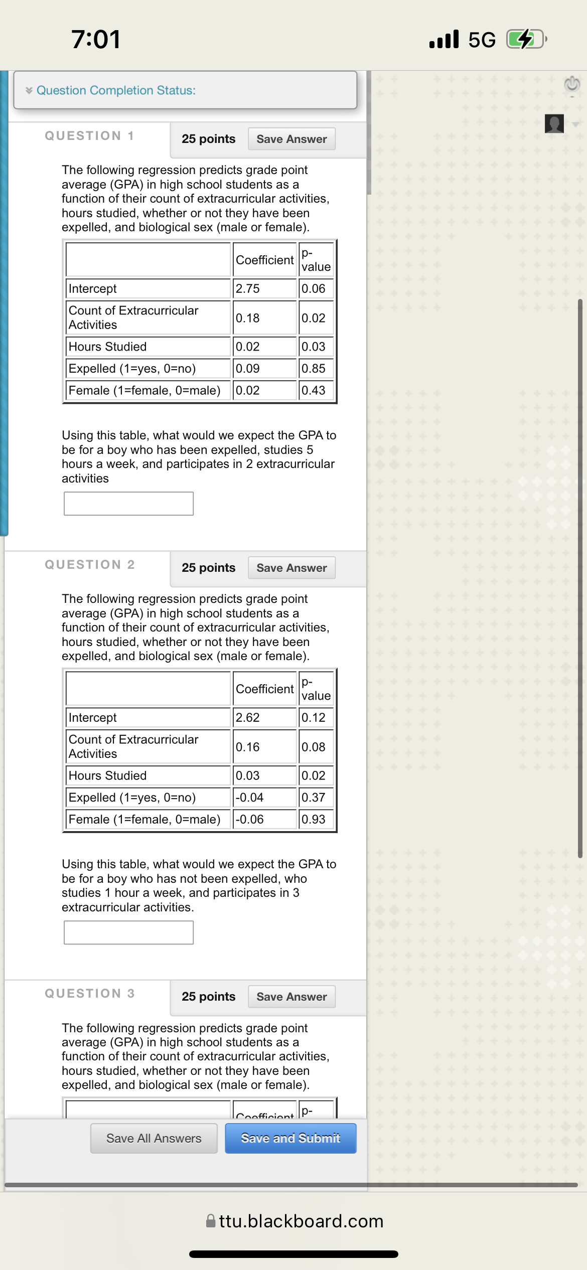 E Q U E ST I 0 N 3 25 points Save