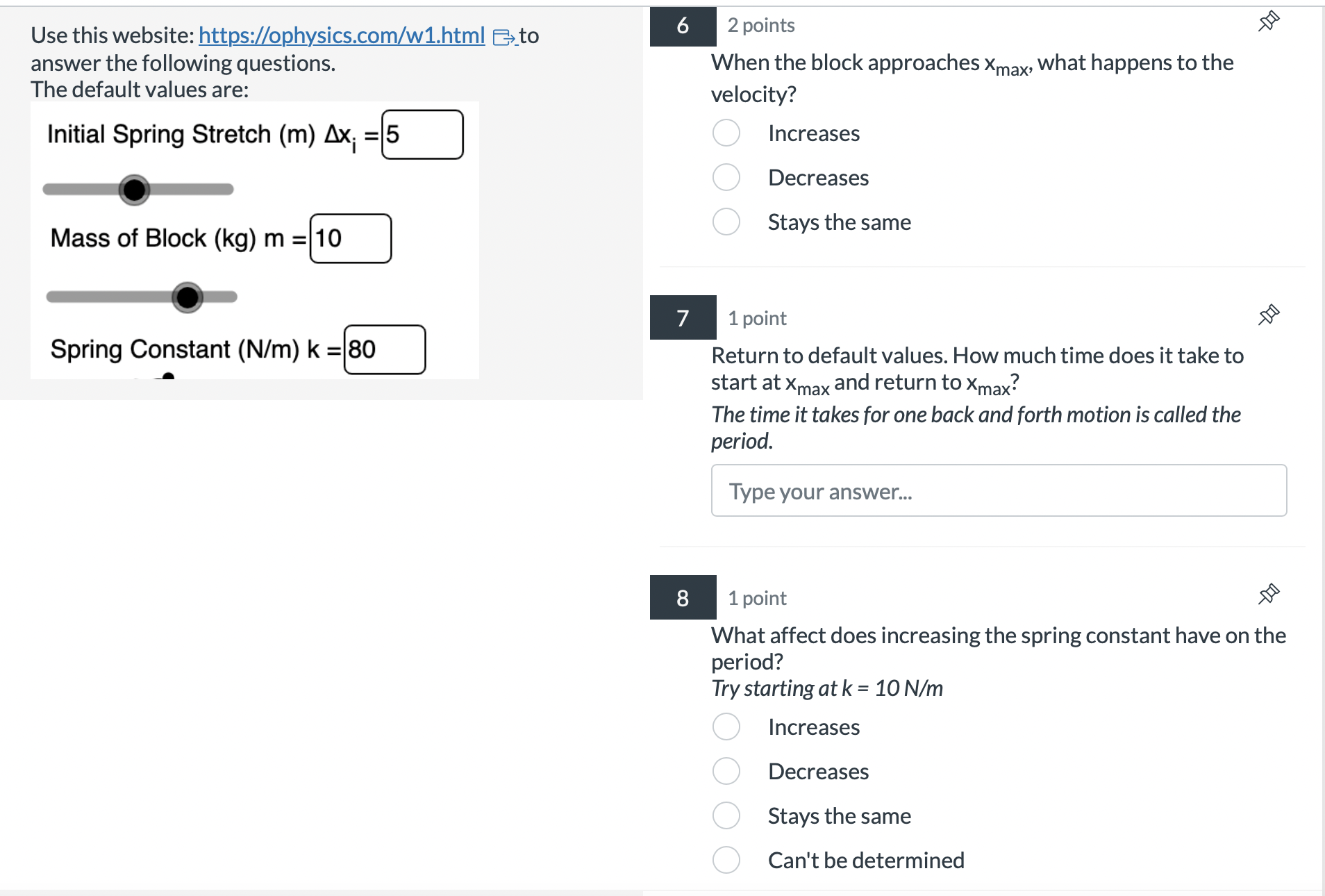 The equilibrium of this mass on a spring is located at x