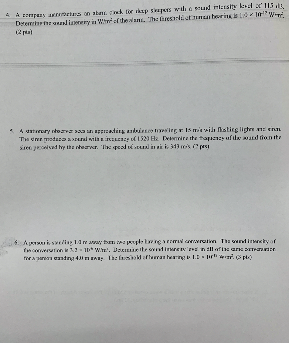 following equation: y(x, t) = (0.025 m) sin[(691.2 rad/s)t - (8.537 rad/m)x]