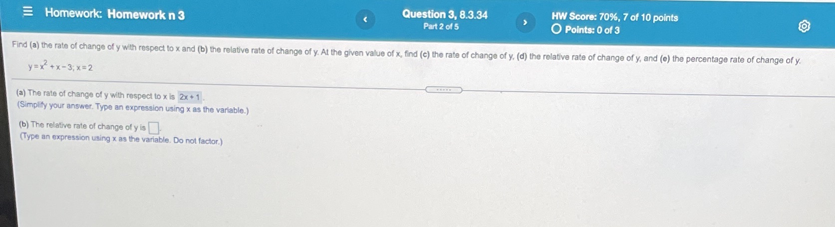 Can you please answer b,c,d and e! E Homework: Homework n 3