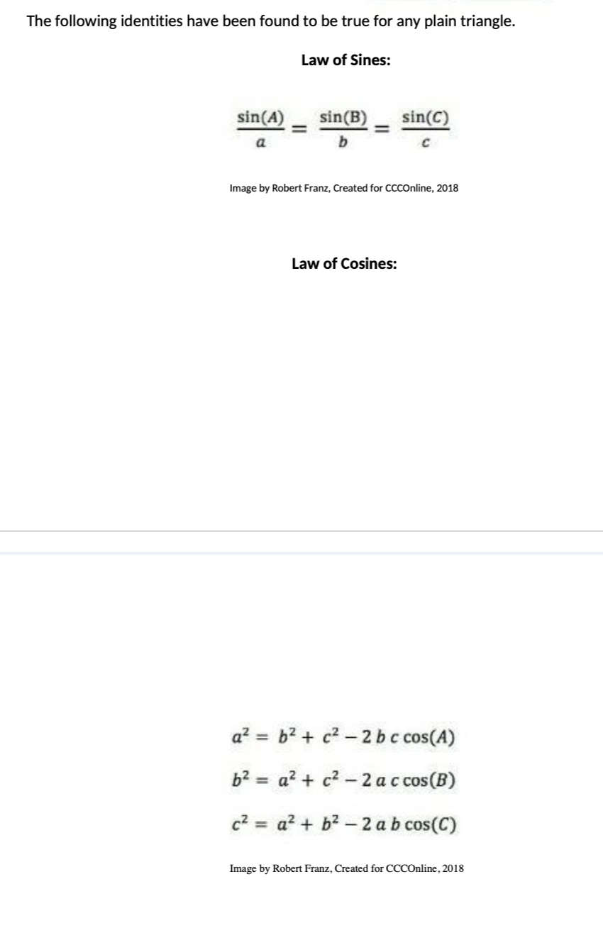 needed: Law of Tangents: -B. a-b tan atb A+ tan Image by