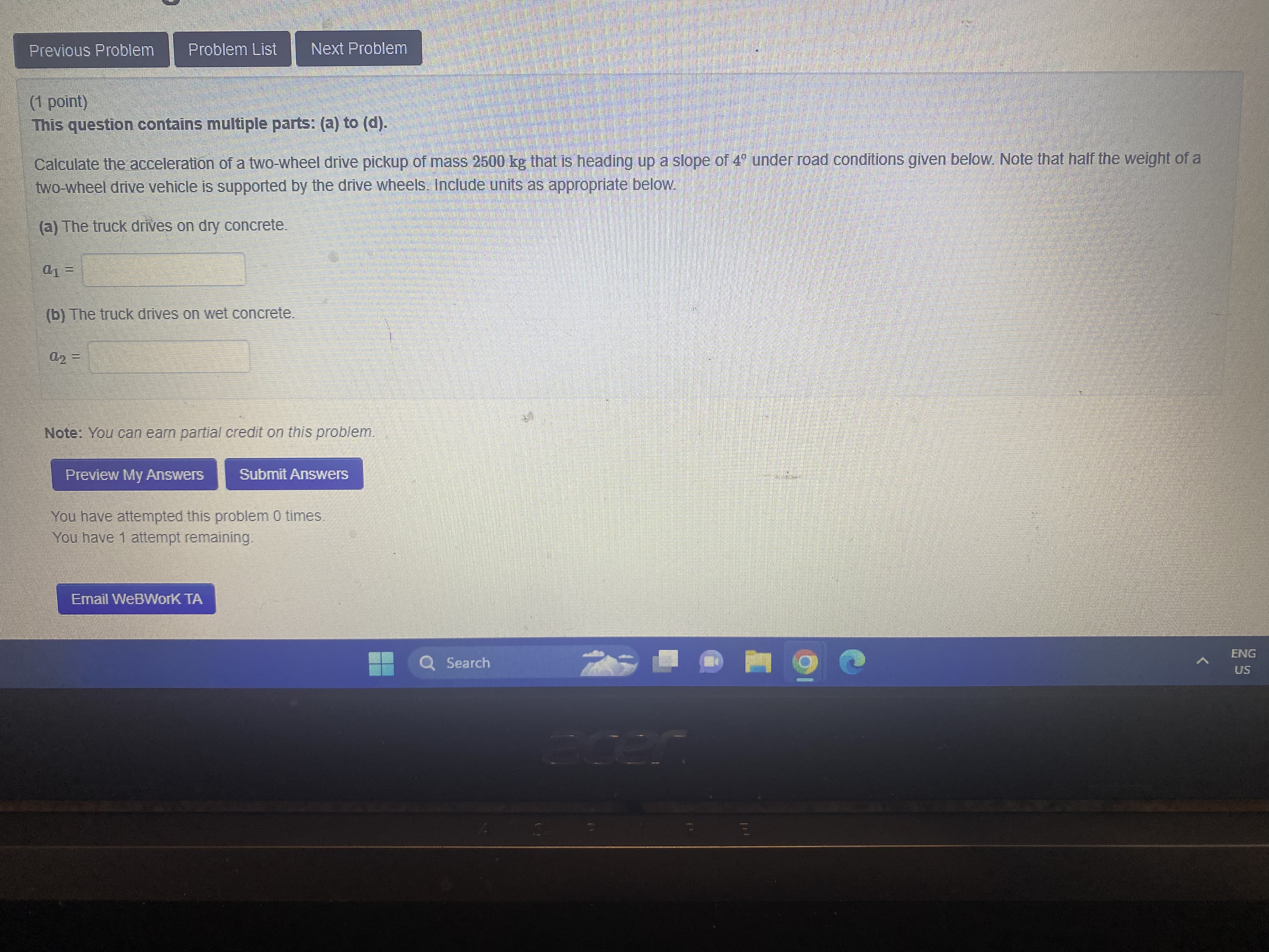 she begin traveling down the slope again? Cause'the cofcient of static friction