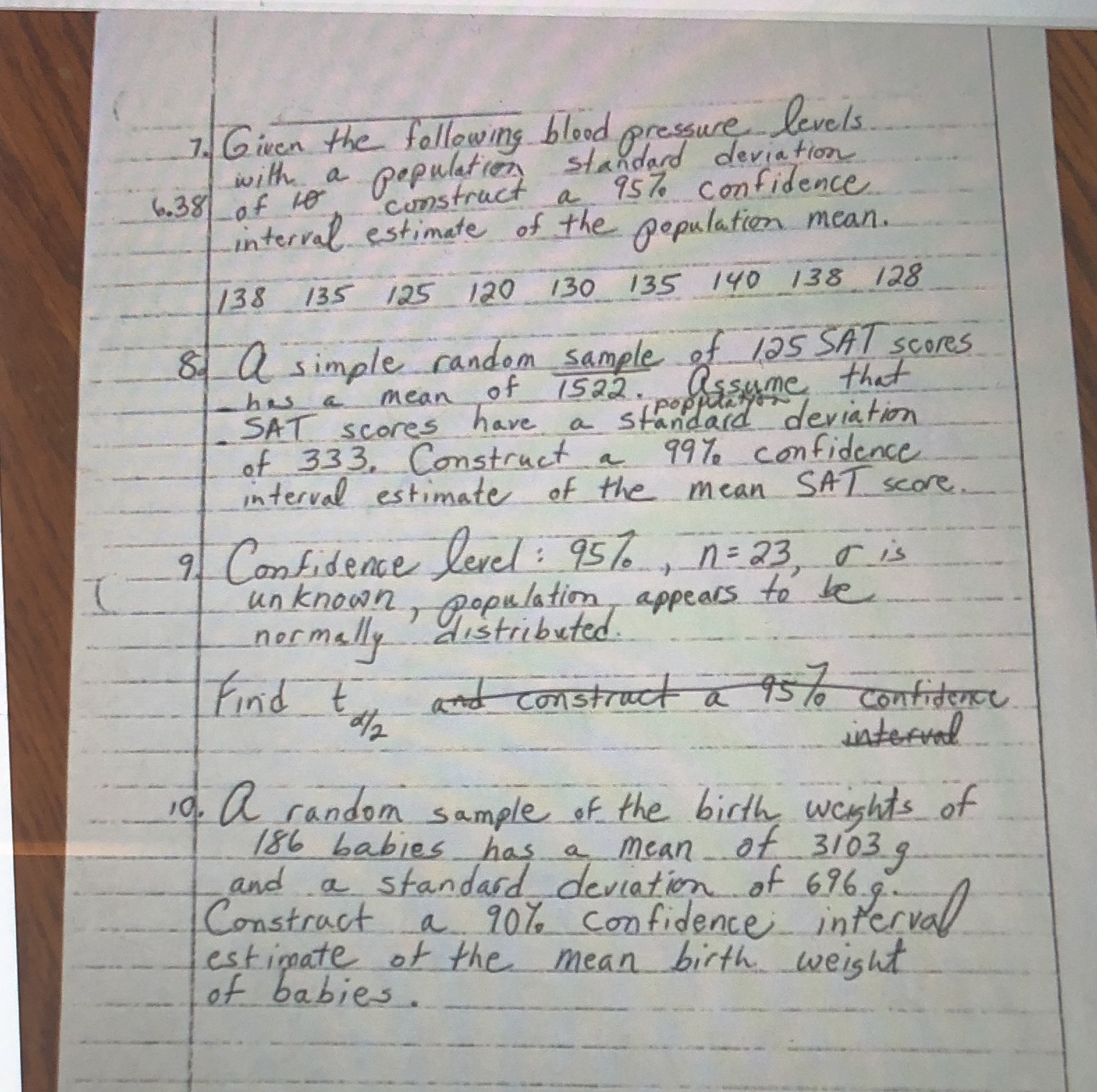 Please show the work and solution way 1. Given the following blood