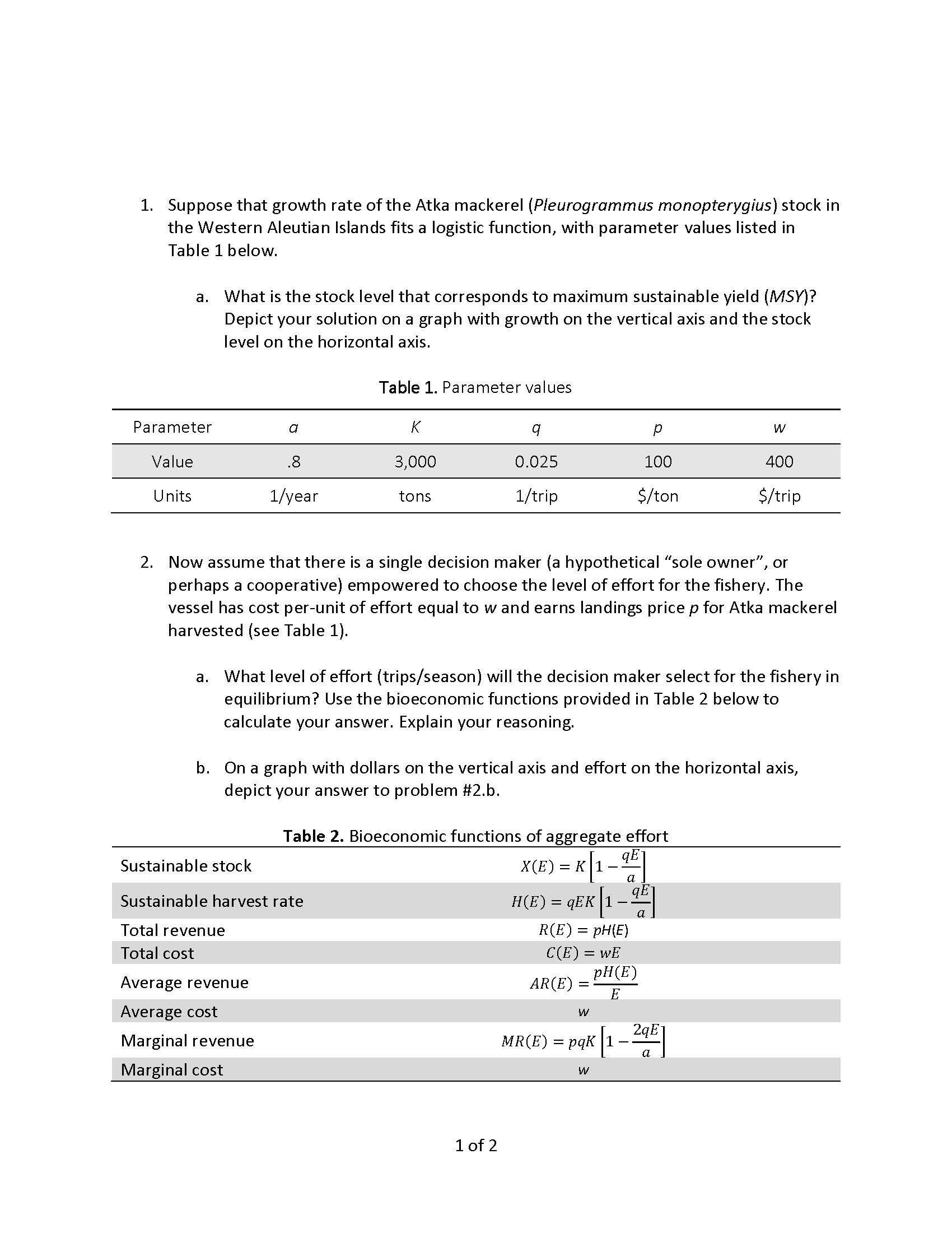 What is the set up for this question? 1. Suppose that growth