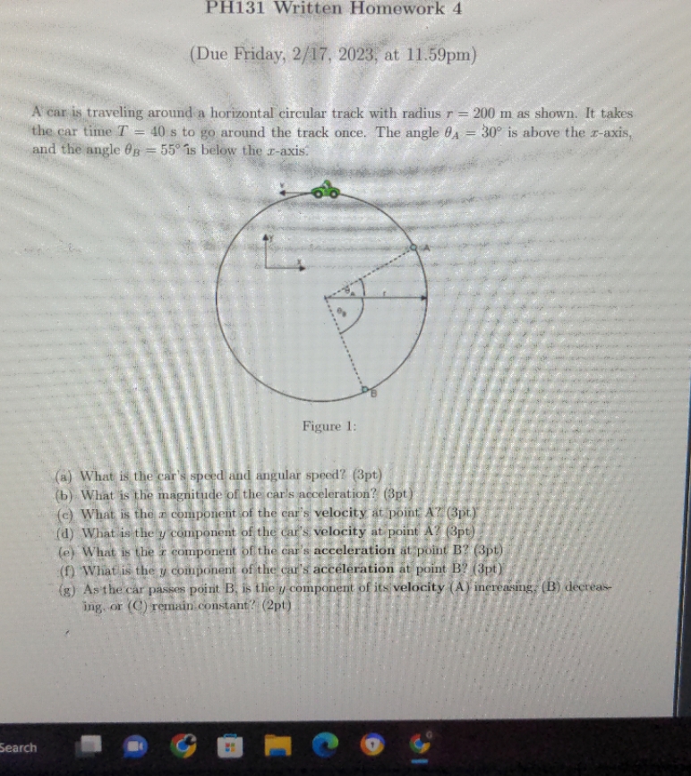 I need help on part c PH131 Written Homework 4 (Due Friday,