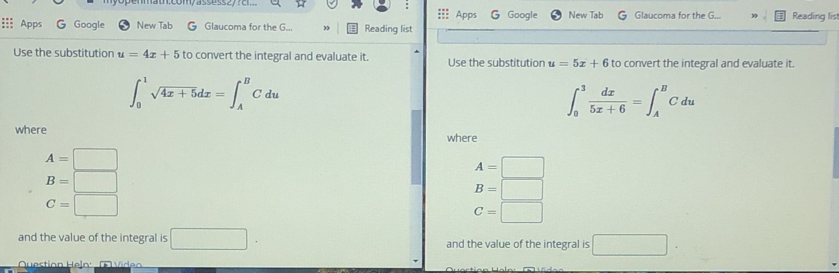 : CI... Apps G Google New Tab G Glaucoma for the