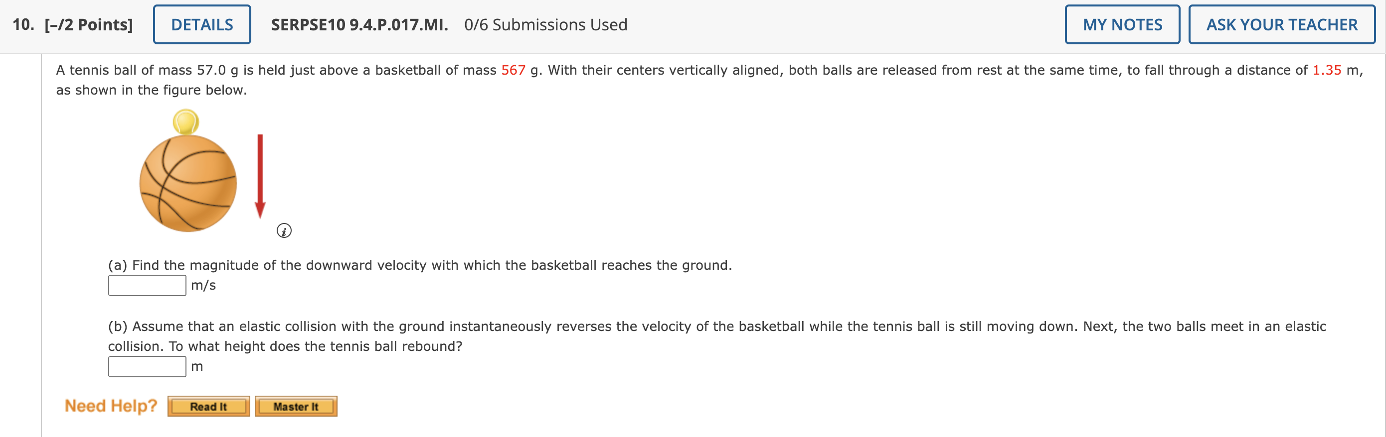 frictionless wooden track shown below. The block of mass m1 = 4.91
