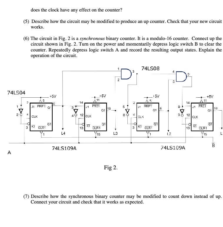 does the clock have any effect on the counter? (5} Describe