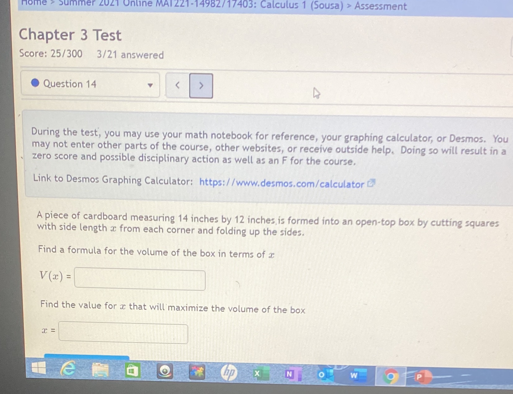  During the test', you may use your math notebook for reference,