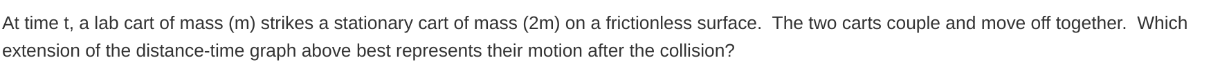 Answer the following question: At time t. a lab cart of mass
