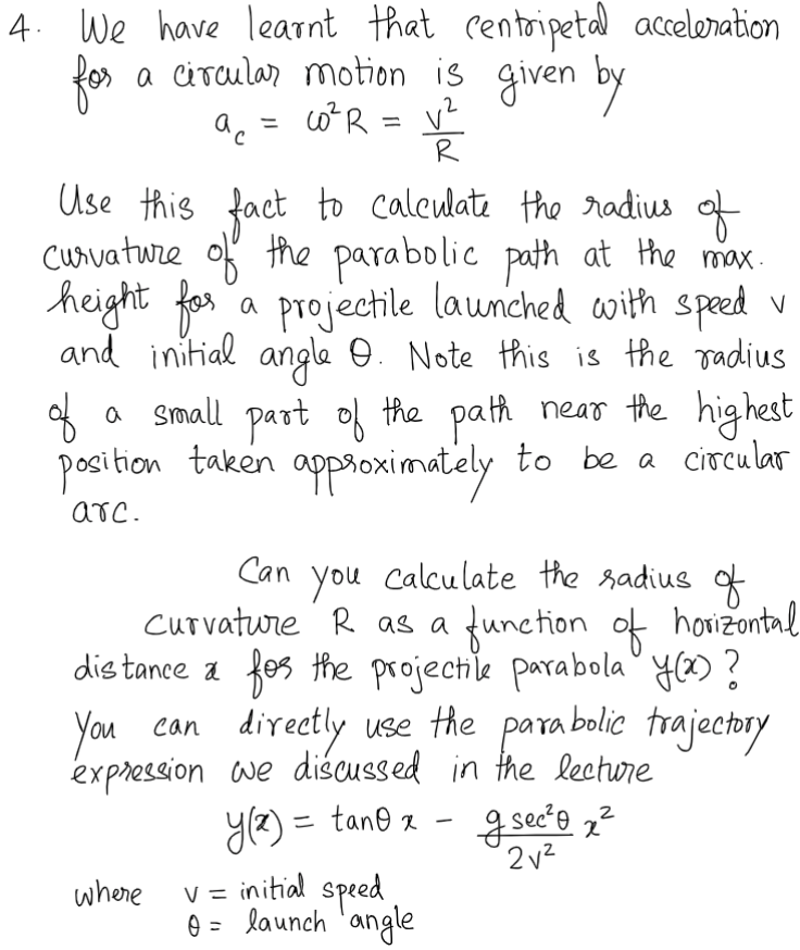 4 . We have learnt that centripetal acceleration fos a circular