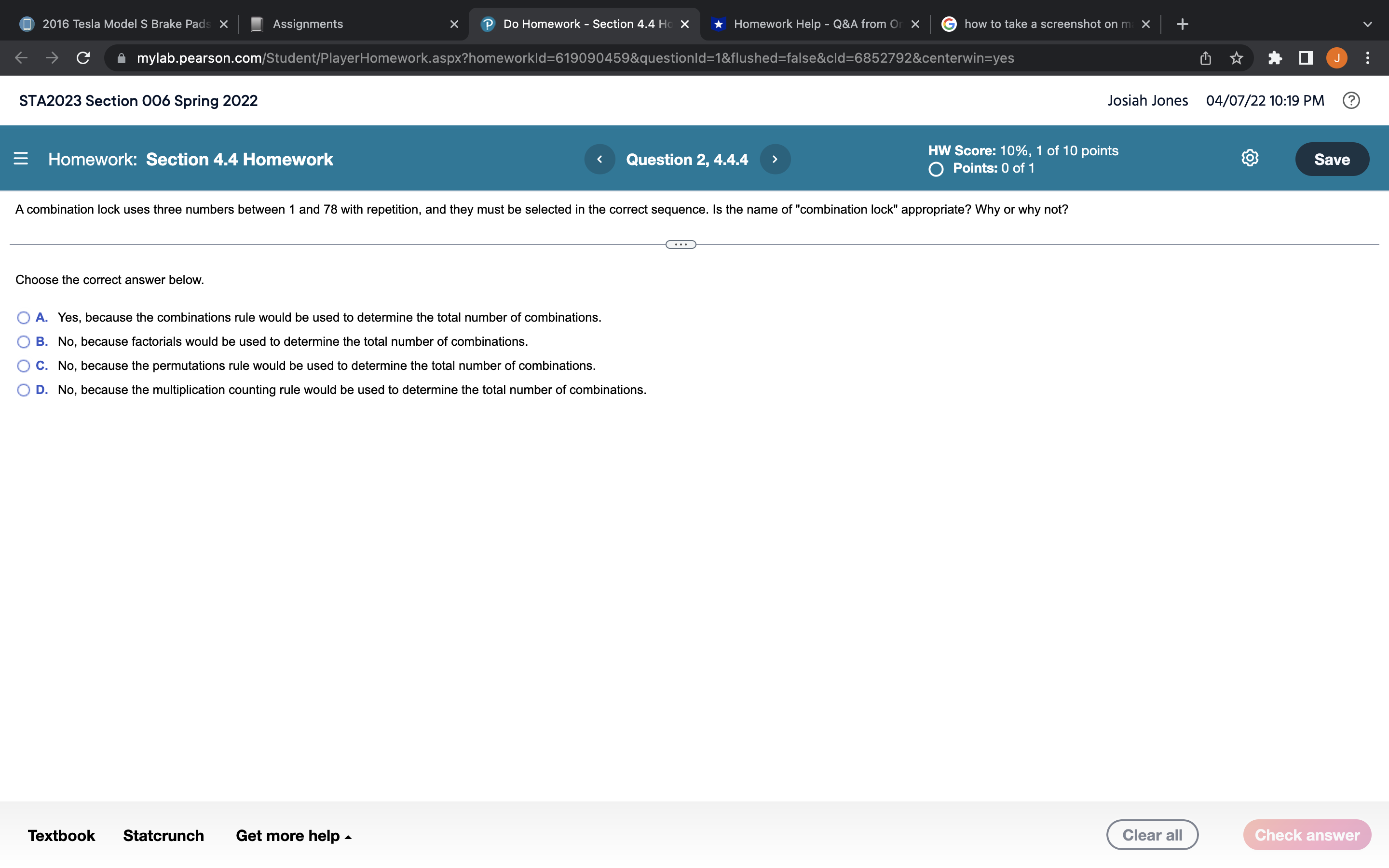  Hull F - ' .wlnmm. - 'D Dc Homework-Section 4.41 X