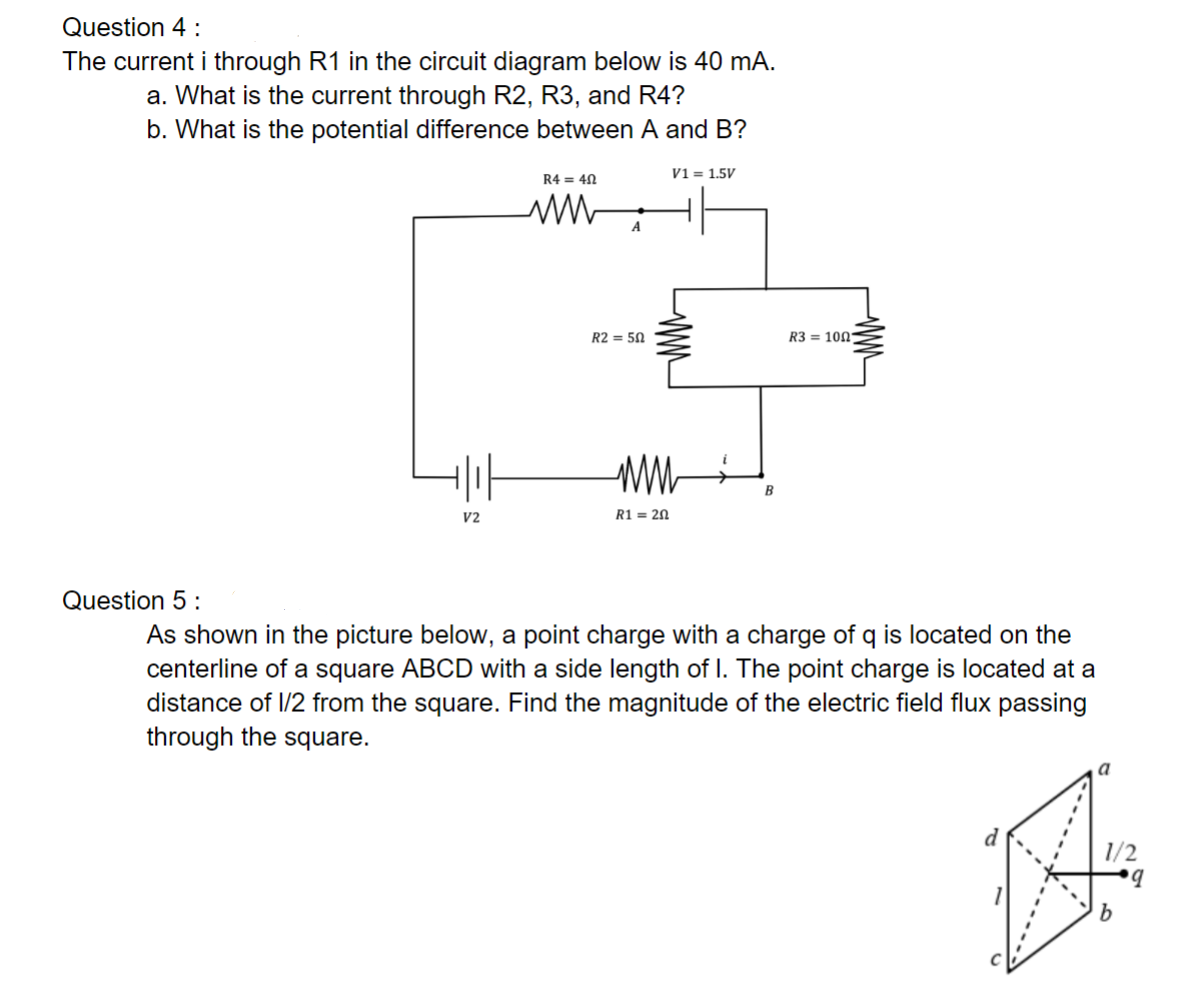 Please help with practice problems. Question 4 : The current i through