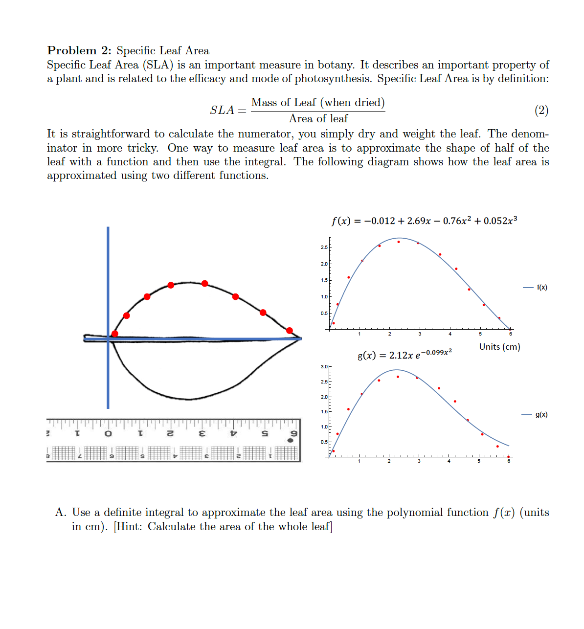  Problem 2: Specific Leaf Area Specific Leaf Area (SLA) is an