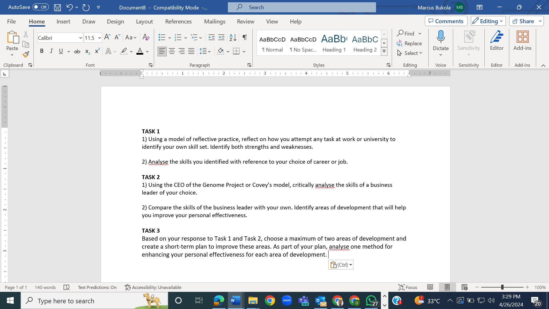  AutoSave (O Off ) Document8 - Compatibility Mode -... 9 Search