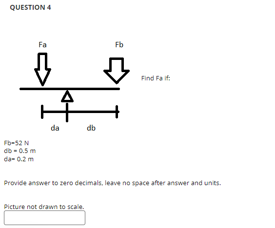 quiz)QUESTION 2 Find the external torque if Fa=841N da=04m Leave answer to