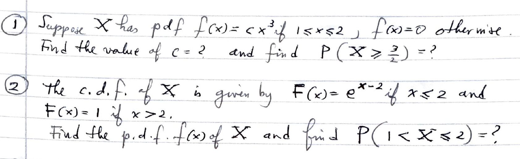  Suppose X has polf f (x ) = (x ' if