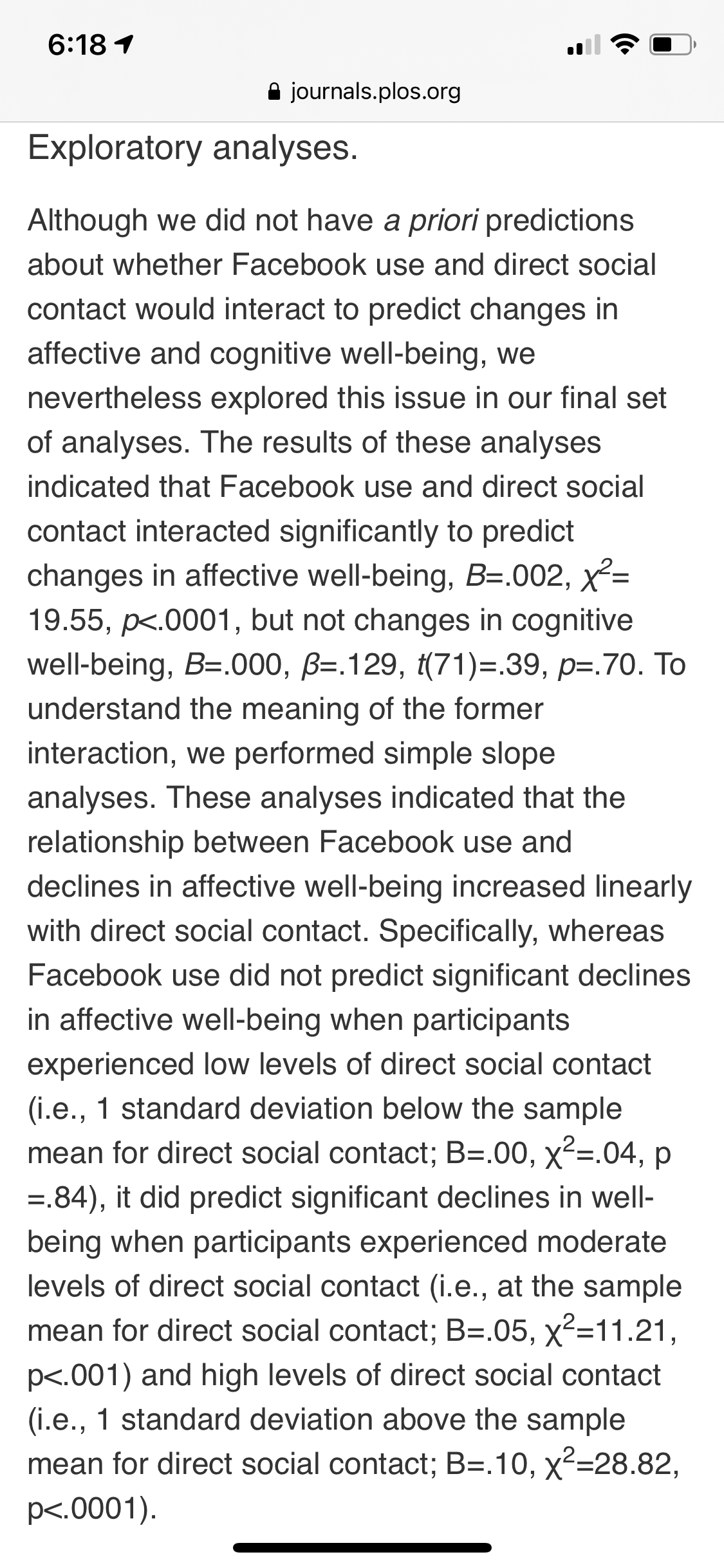well-being). Would engaging in any solitary activity similarly predict declines in well-being?