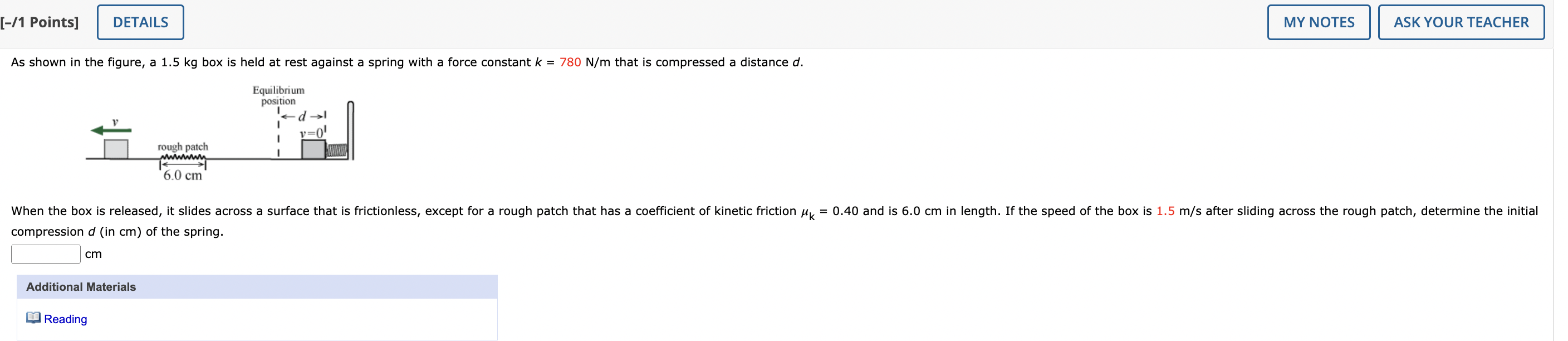  [-/1 Points] DETAILS MY NOTES ASK YOUR TEACHER As shown in