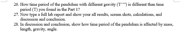 oscillations in the given pendulum and find out its time period. Material:
