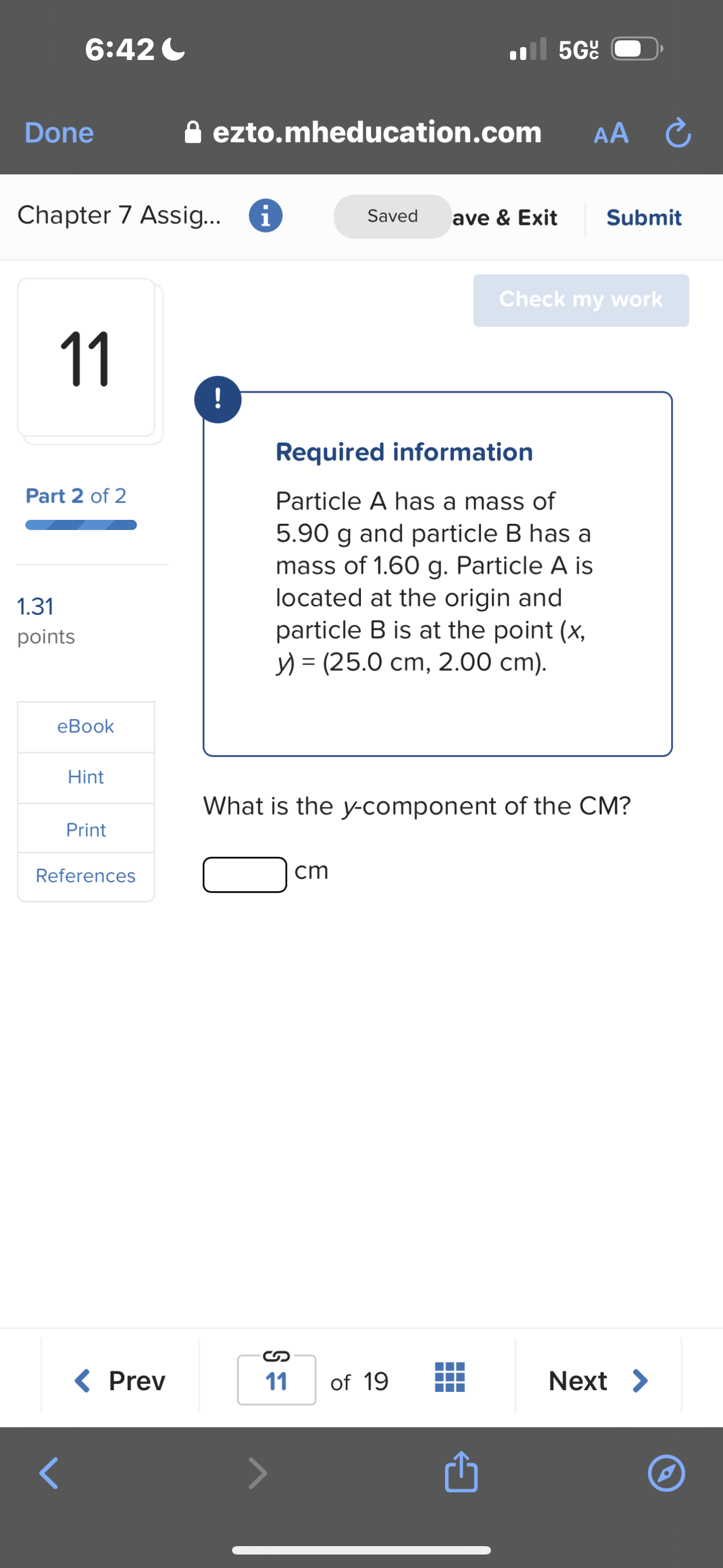 functioning. He throws a 0.720-kg socket wrench with a velocity of 5.00