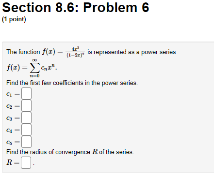 Ci C2 C3 CA Find the radius of convergence R of the