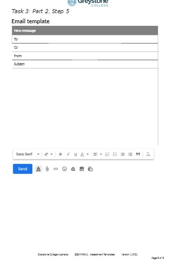 Task 3: Part 2, step S Email template