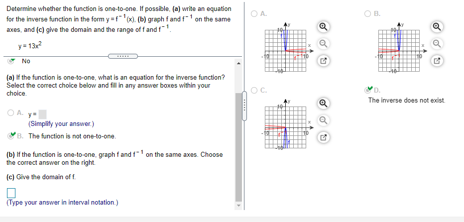  Determine Iwhether the function is onetoone. If possible, {a} write an