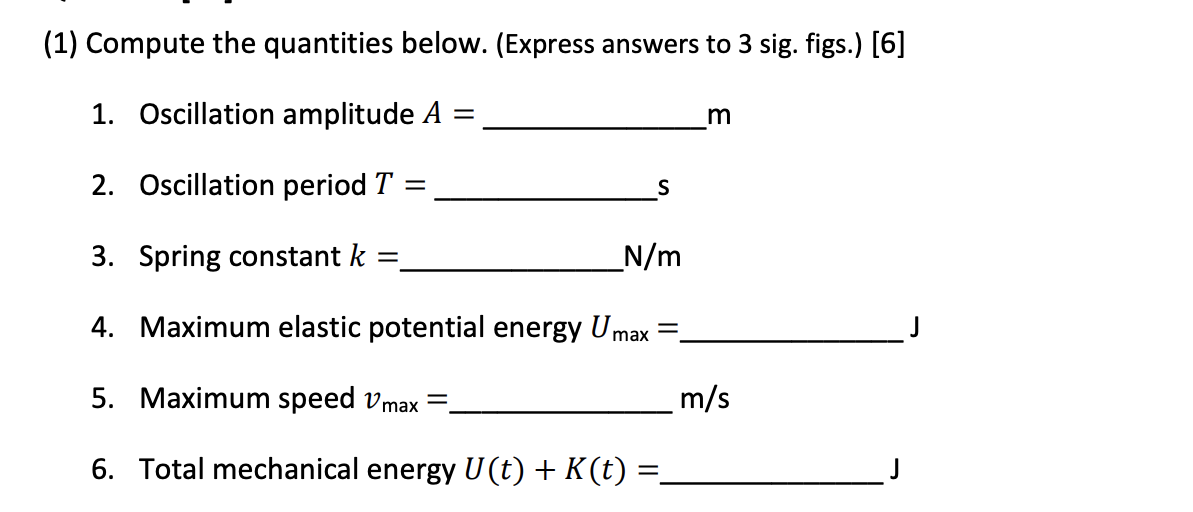 Time Figure 2: (a) displacement vs time and (b) total mechanical energy