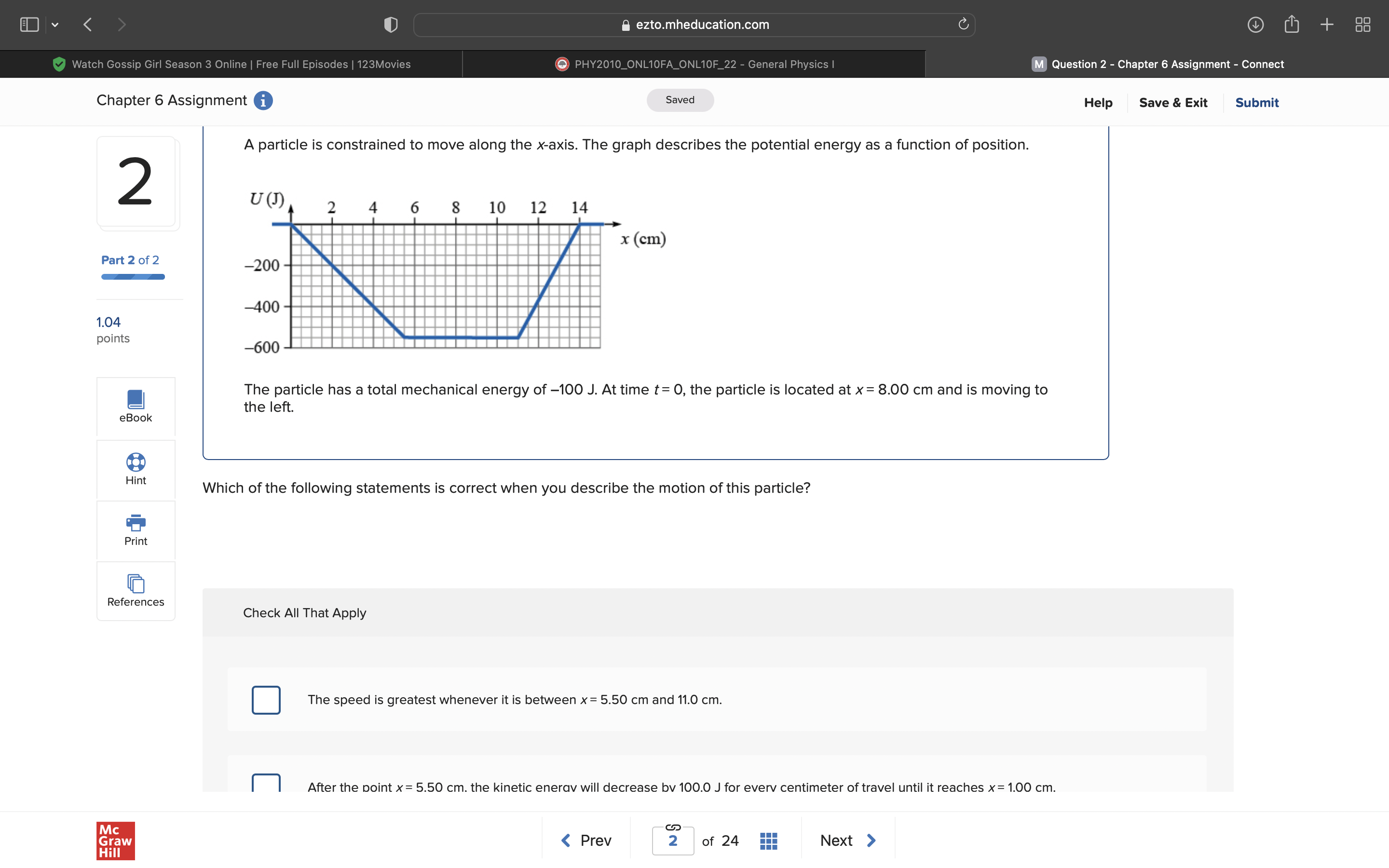  eztotmheducationcom LT] '1' 38 M Question 2 - Chapter 6 Assignment