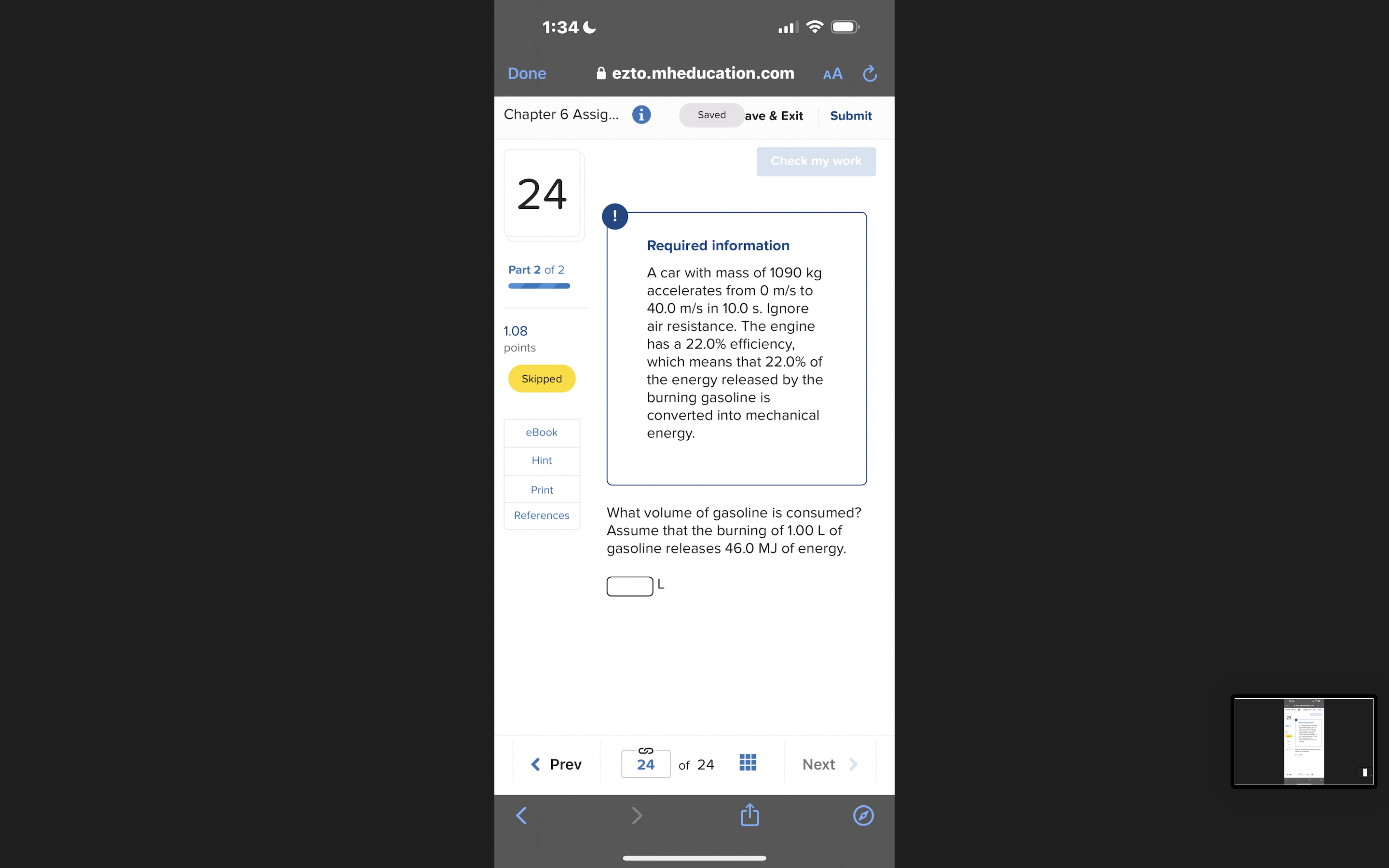 Part2 of2 _200 _ 400 1.04 points -600 a The particle has