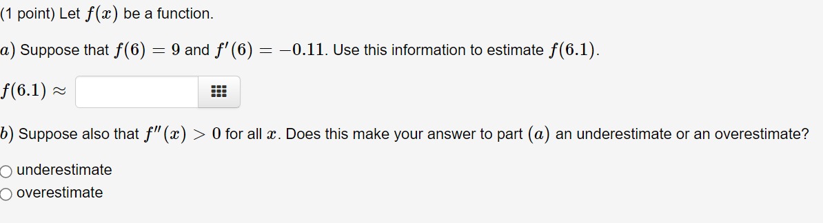 Consider the function f graphed below. a) Does this function satisfy the
