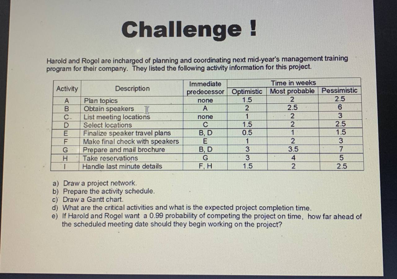 please answer correctly, thank you so much Challenge Harold and Rogel are