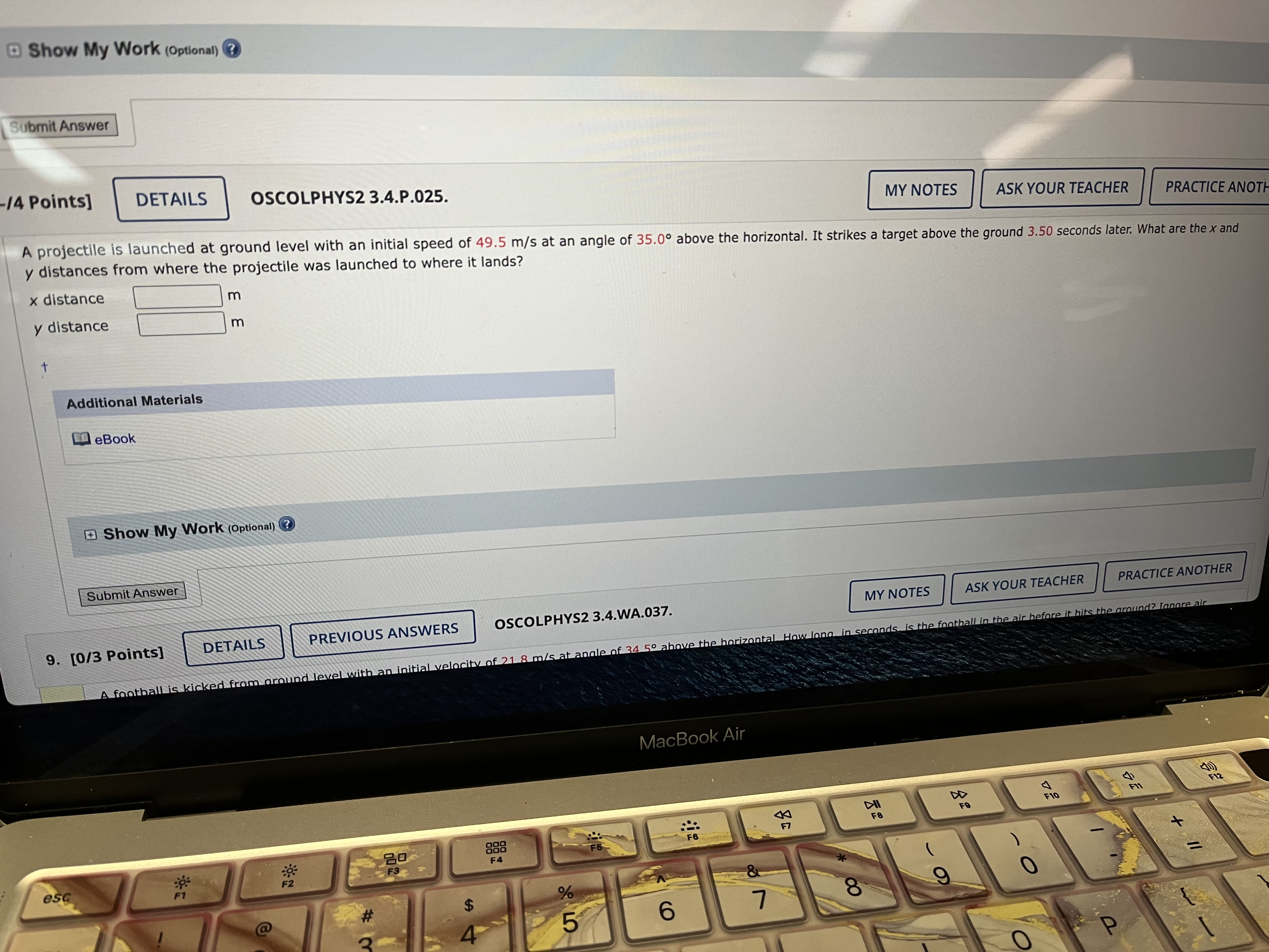  Show My Work (Optional) ? Submit Answer /4 Points] DETAILS OSCOLPHYS2