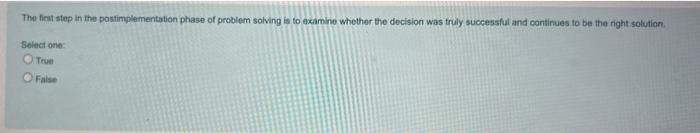 The final stop in the postimplementation phase of problem solving is