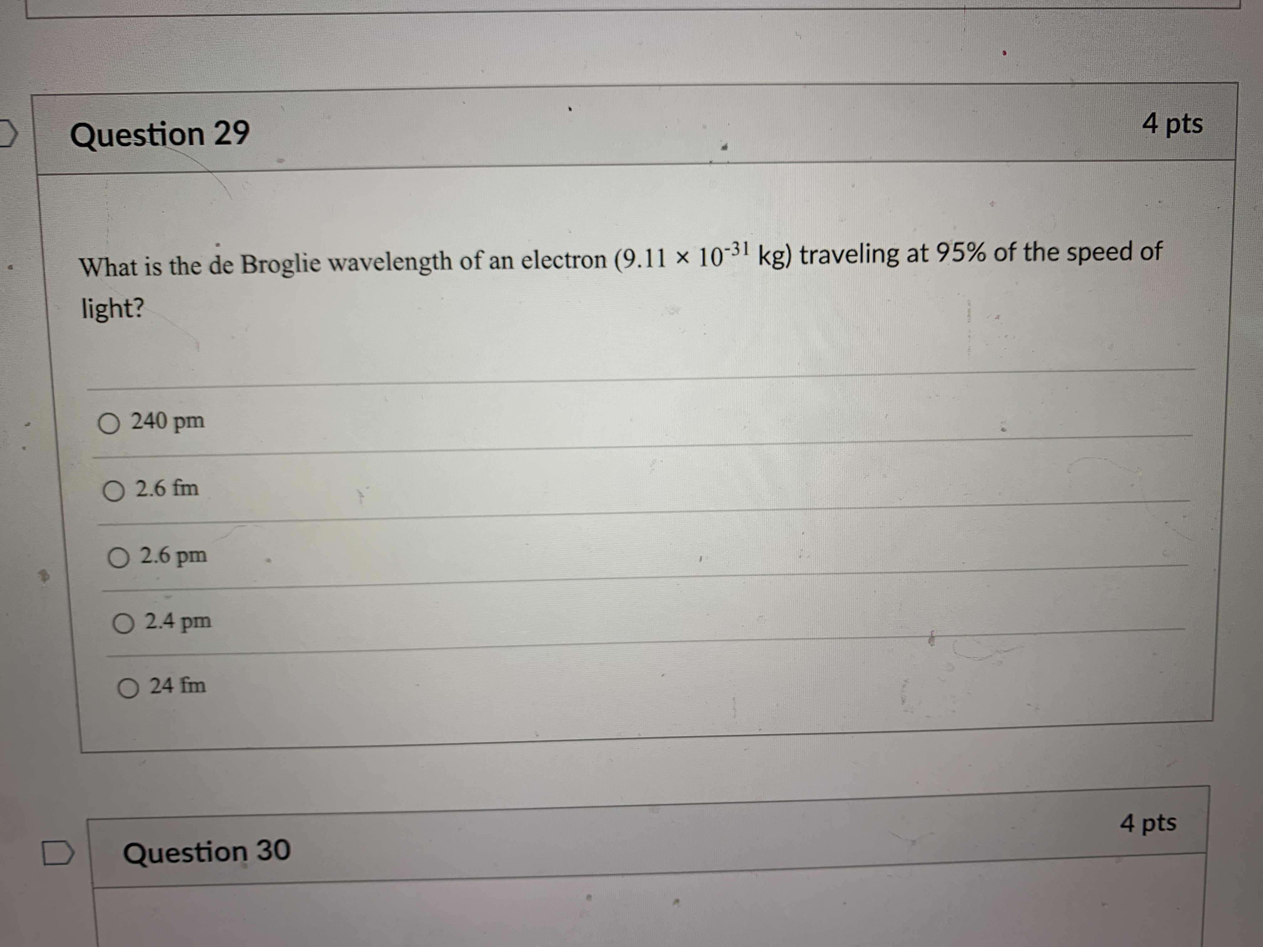 HeNe laser with a wavelength (A) of 632.8 nm? O 1.897 x