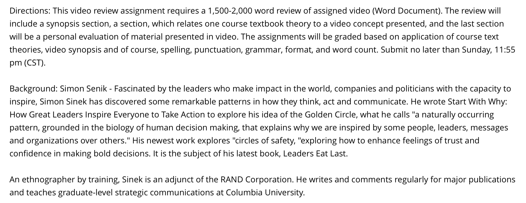 Please watch the video first and answer the directions. Please meet the