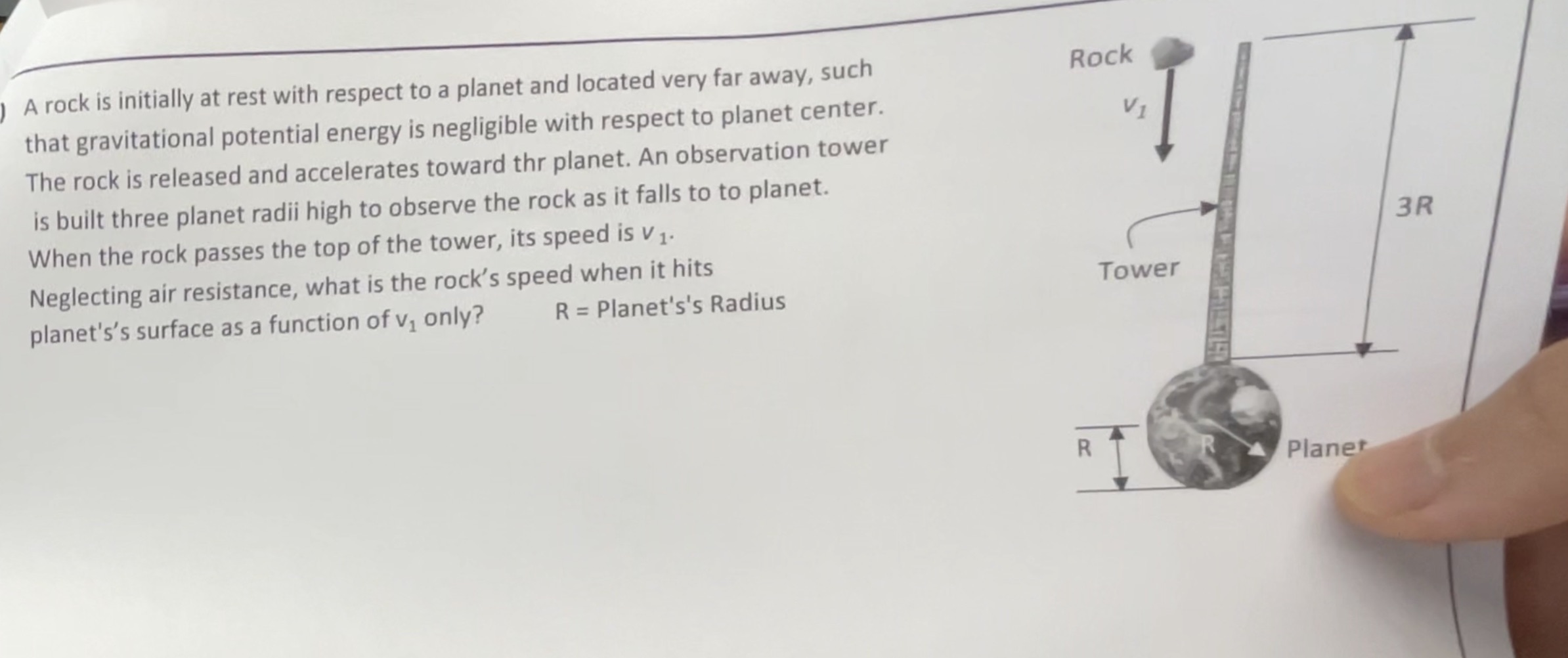 Hand write please thank you A rock is initially at rest with