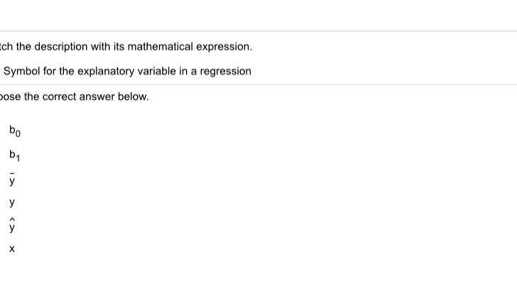  ch the description with its mathematical expression. Symbol for the explanatory