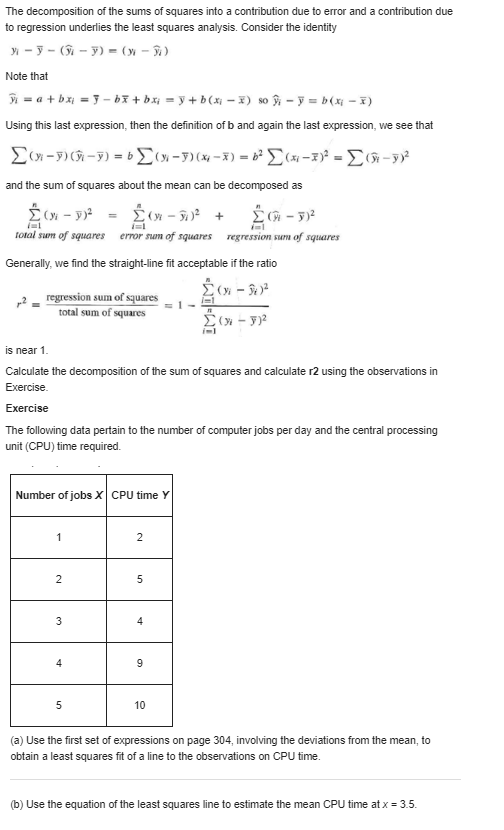 experiment?When the sum of the x values is equal to zero, the