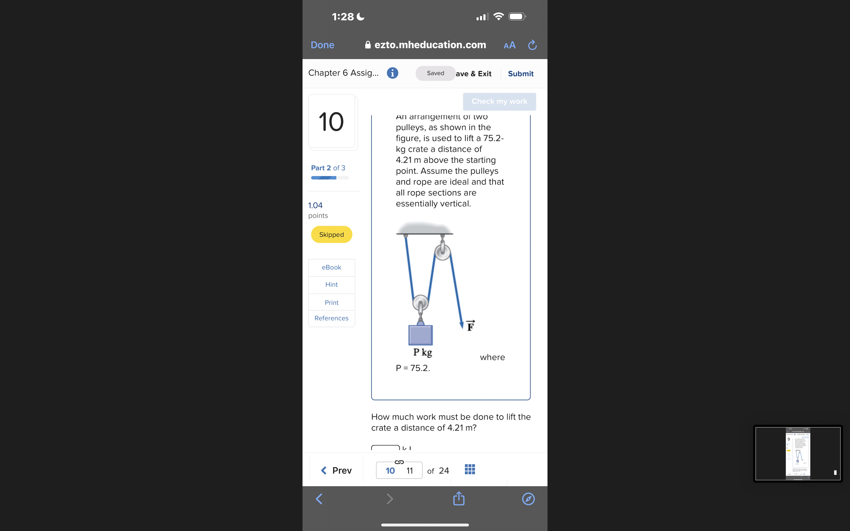  1:28 C Done A ezto.mheducation.com AA Chapter 6 Assig... Saved ave