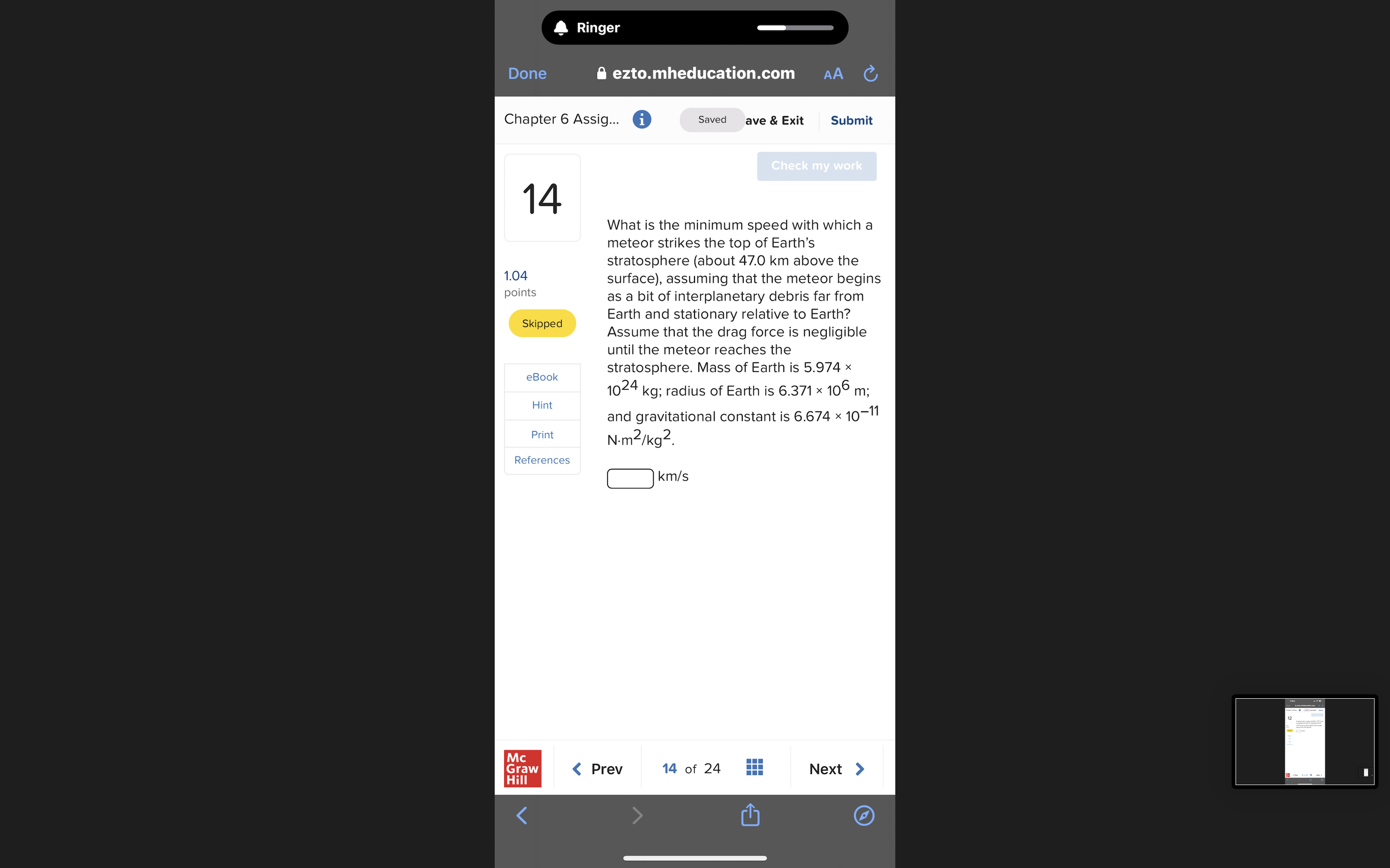 crate a distance of 4.21 m above the starting Part 2 of