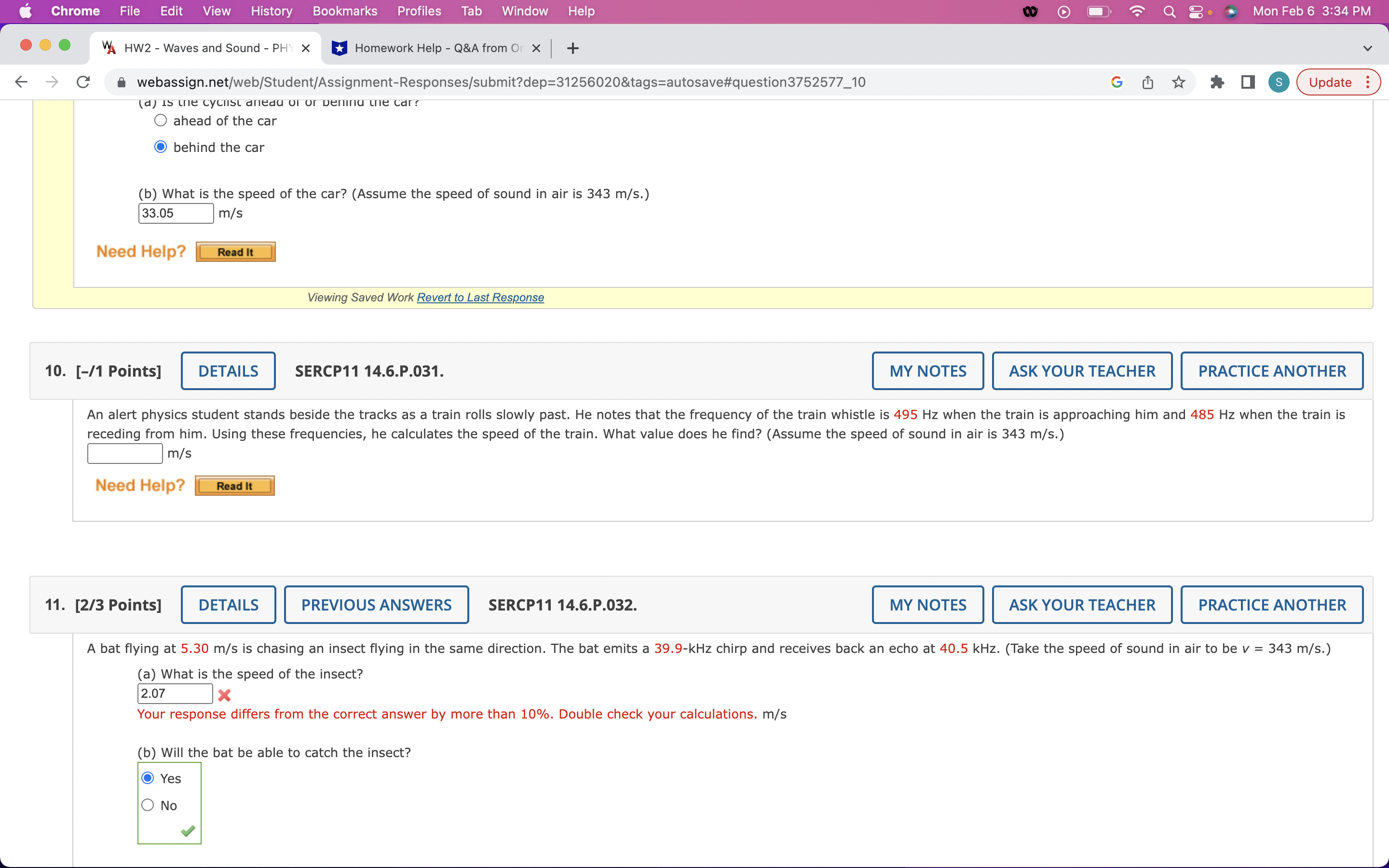 7' . Wx HWZ-Waves and Sound-PH X H Course Hero X I