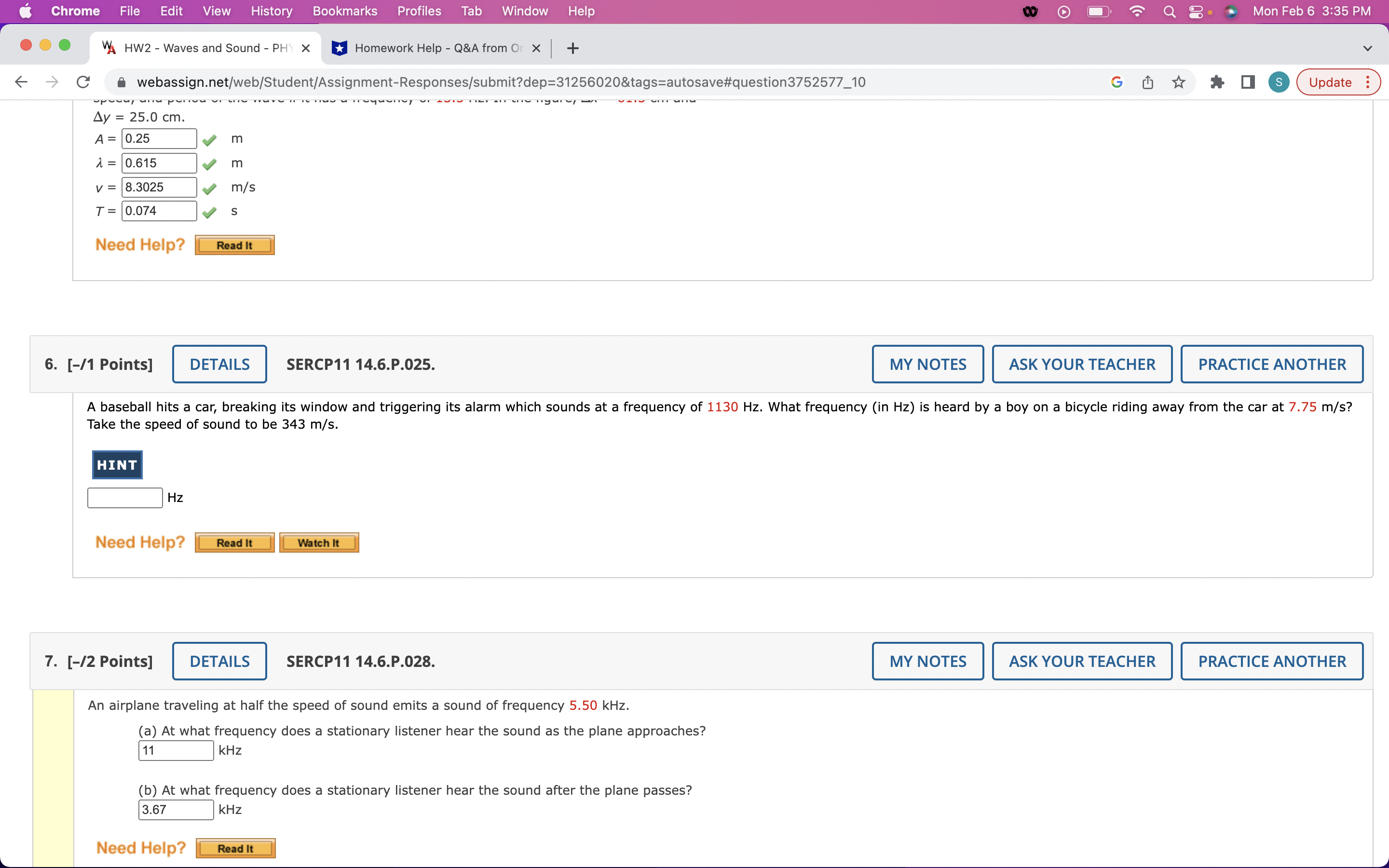 Score: 1 out of 1 Comment: Need Help? _ 12. [-/2 Points]