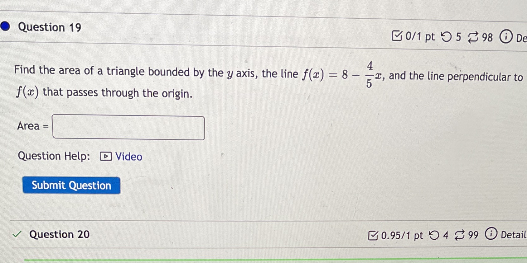  Question 19 0/1 pt 9 5 2 98 1 De 4