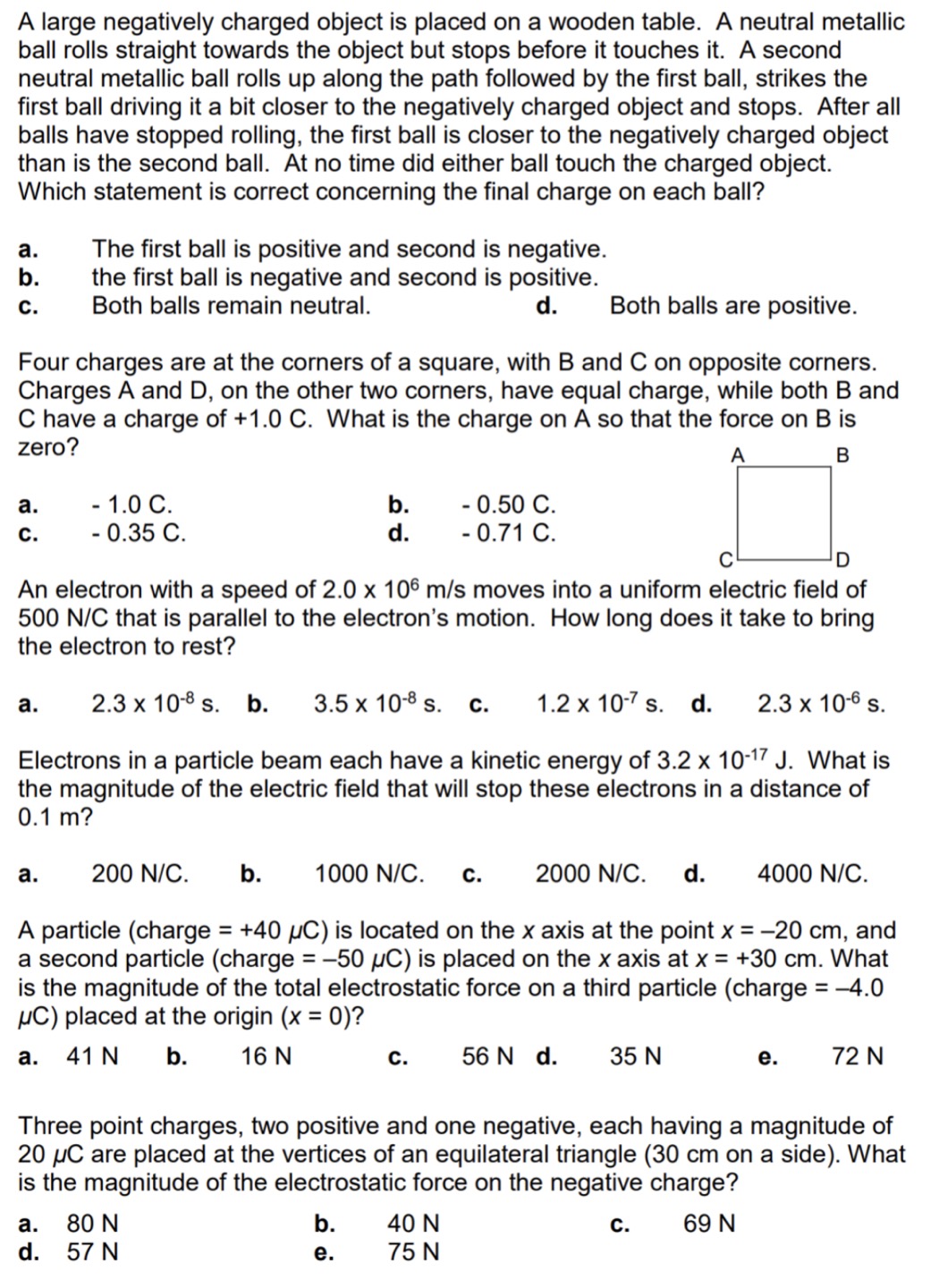 1 m. What happens to the size of the force on proton